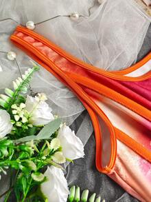 EZNV 1pc Women's New Style Tight Fit Bustier Top, Retro Palace Front Button Tight Fit Corset Top - Orange - View 10