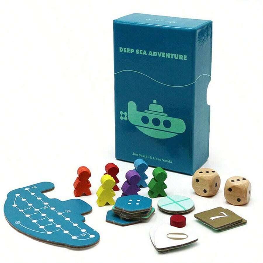 Trò chơi hội đồng phiêu lưu dưới biển sâu, trò chơi tiệc tùng tụ họp nhiều người chơi bằng tiếng Anh, tiếng Nhật, tiếng Pháp và tiếng Đức - Nhiều màu - Xem 1