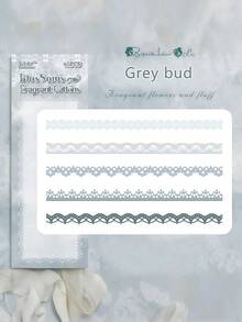 30张/包 复古花卉白色蕾丝贴纸，随机款式，手工DIY装饰剪贴簿相册工艺品，杂物日记装饰，DIY日记装饰标签贴纸 - 白色 - 查看 16