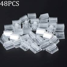 24/48Pcs Mini Clear Stands Place Card Holders Table Number Stands Card Base Stand For Table Photos Games Wedding Party Decor