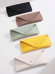 1pc Metal Studded Snake Print PU Sunglasses Case, Optical Glasses Protective Box, Suitable For Storing Various Types Of Glasses - Multicolor - View 1