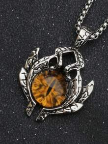 1pc Men's Hip Hop Punk Skull Devil's Eye Necklace - Evil Eye Skull Necklace - View 11