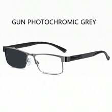 Alloy Frame Photochromic Reading Glasses For Men Business Style Eyeglasses With Spring Hinge High Quality Photochromic Glasses +1.0 1.5 2.0 2.5 3.0 3.5 4.0