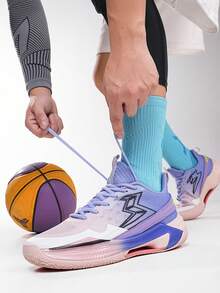 2025 New Basketball Shoes, Outdoor Match Training Shoes, Anti-Slip Wear-Resistant Sneakers For Teenagers, Sports Shoes For Men & Women, Running Shoes - Pink Purple - View 7