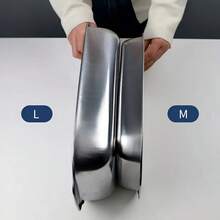 Stainless Steel Baking Pan Set With Lid - Non-Stick, Dual Handle, Versatile For Desserts, Bread, BBQ & More - Heat Resistant, Easy Clean, Rectangular, Baking Trays, Seafood Trays, Dinner Plates - Multicolor - View 8