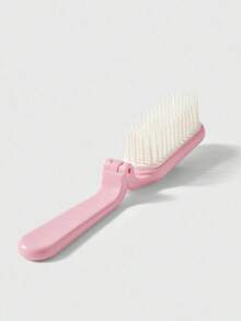 1pc Bow-Knot Printed Foldable Brush, 2-In-1 Portable Hair Comb With Massage Teeth For Women, Convenient Travel & Student Use ,Hair Styling Tools Hair Accessories - Pink - View 3