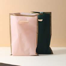 50 个带手柄的厚礼品袋，金边塑料派对糖果袋，适合各种节日派对、返校节、情人节 - 彩色 - 查看 6