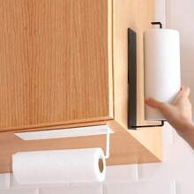1pc Paper Towel Holder - Wall Mount Adhesive Rust-Proof Paper Roll Dispenser, Upgraded Aluminum Alloy Kitchen Roll Dispenser For Cabinet Underneath, Lighter But Sturdier Than Stainless Steel, Suitable For Kitchen, Bathroom, Garage, RV