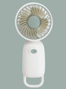 1 pieza Mini ventilador portátil a batería para volver al colegio, funciona con 2 pilas AAA (no incluidas), viene con cordón