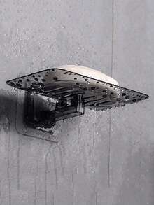 1 件装透明粘性壁挂式肥皂盒无需钻孔塑料肥皂架适用于浴室