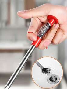 1 Stück Küchenspüle Verstopfungsentferner, Feder-Design Griff Abzieher, 160cm Spülbecken Reiniger, Rohrräumer, S-förmig 4-Krallen geeignet für verschiedene komplexe Rohre, entfernt Haare/Essensreste, verhindert stehendes Wasser & Mücken, passend für Küche/Bad/Badewanne/Toilette - Kanalbagger - Übersicht 5