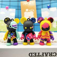 Colorful Cartoon Graffiti Teddy Bear PVC Soft Phone Skin Sticker, Cute Candy Color Keychain Pendant - Multicolor - View 11