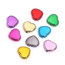 10 hạt hình trái tim họa tiết da báo kẻ caro phủ UV Acrylic, Phụ kiện trang sức tự làm, Màu sắc ngẫu nhiên - Nhiều màu - Xem 13