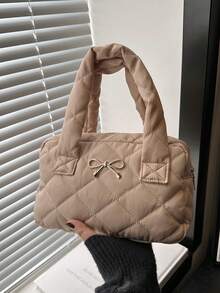 1pc Bowknot Handbag Popular Fashion Casual Bag Popular Handbag, With Sweet And Cute Bow Decoration, Fashionable And Versatile Small Square Bag, Suitable For Girls To Go Out Shopping, Daily Use, Shopping, Sweet And Cute Style Handbag, The Best Choice For Little Girls As Gifts - Bow Handbag - View 12