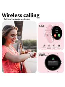 Reloj inteligente, llamada/marcación inalámbrica, múltiples recordatorios de aplicaciones, adecuado para hombres y mujeres, reloj deportivo, fondo de pantalla personalizable, control de música, compatible con iOS/Android