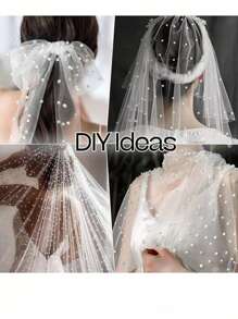 1pc Pearl Mesh Table Runner,Pearl Table Runner: Wedding Veil, Dessert Table Cover, Bohemian Style, Sheer Chiffon, Pearl Lace, Party Decoration Tablecloth ,Pearl Table Runner, Wedding Arch Decor Table Wire, Bridal Shower Decoration Fabric, Romantic Pearl Lace Tablecloth For Event Embroidery, Clear Wrinkle-Proof White Dessert Tablecloth, Chiffon Tulle White