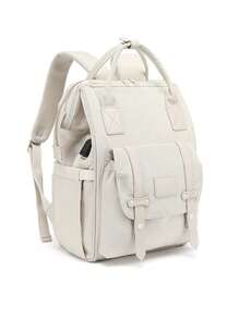 1pc Multi-Functional USB Charging Diaper Bag Set For Moms, Baby Travel Backpack With Bottle Storage, Suitable For All Seasons - Black - View 14