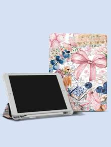 蝴蝶结夏日假期保护套兼容 iPad 10.2 英寸 2021/2020 iPad 第 9/8 代，兼容 Galaxy Tab A8 10.5 英寸 2022，标签保护套，带笔架，支持自动睡眠/唤醒盖 - 彩色 - 查看 5