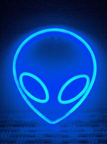 1pc Alien Neon Light, LED Atmosphere Lamp Room Decor Unique Shaped Light, Bedside Desk Decor, Decorative Ambient Light, Boy's Bedroom Decor, Memorialize Family, Or Birthday/Holiday Gift For Couples, Partner, Family, Friend - Personalized, Distinctive Ideal Present