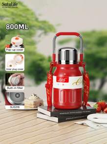 Botella de agua aislada al vacío de acero inoxidable 316, capacidad de 800ml/1000ml/1500ml, unisex, para exteriores, viajes, automóvil, portátil y de vuelta al colegio