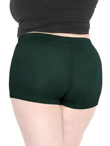 STRETCH IS COMFORT Women's And Plus Size Nylon Booty Shorts | Small - 3X - Hunter Green - View 2