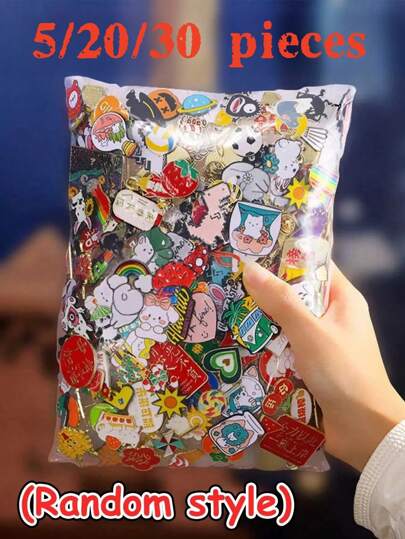 30/20 piezas/Set de broches de aleación de zinc con diseños aleatorios de animales y plantas lindos y elegantes casuales para ropa y bolsos, accesorios de vestir para todas las estaciones, pasadores para ropa, bolsos, regalos divertidos para maestros, Navidad, Halloween