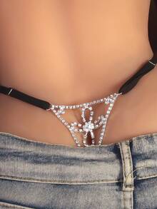 Minimalist Rhinestone Alphabet Letter Sexy Body Chain, Fashionable For Party - STL3288 Silver - View 16