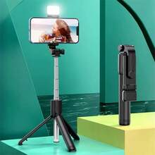 New Selfie Fill Light Bluetooth Shutter Remote Control 3 In 1 Wireless Selfie Tripod With Portable Foldable Monopod For Smart Phone - màu đen - Xem 5