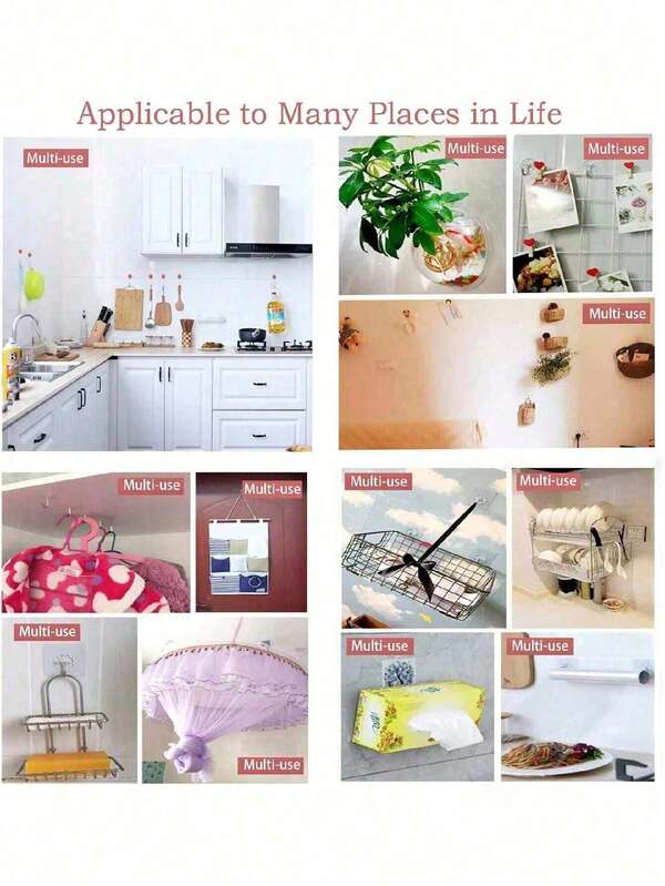 10/30pcs Removable Stainless Steel Adhesive Hooks, Max Load 22lbs (10kg), Waterproof & Oil-Proof, Heavy Duty Self-Adhesive Hooks For Bathroom, Shower, Kitchen, Outdoor, Suitable For Hanging Towels, Keys, Etc. Transparent Strong Sticky Hooks, No Drilling Required, Multi-Purpose Storage Rack, Especially Suitable For Kitchen, Bathroom, Living Room