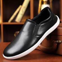 Men's Casual Loafers Comfort Wide Toe Soft Daily Walking Sneakers Classic Slip On Shoes - Black - View 2