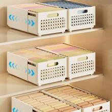 1pc Expandable & Stackable Drawer Organizer Box, High Capacity Storage For Underwear, Socks, Clothing, Pants, Dresses, Shoes, Boots, Jeans In Bedroom