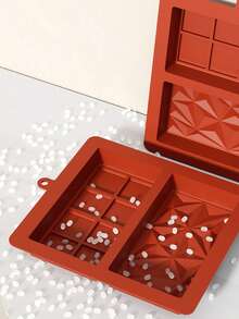 1 件 2 腔方形钻石形巧克力模具 - 不同图案立方体钻石硅胶软糖模具 - 方形钻石设计烘焙模具 - 2 腔不同图案方形钻石巧克力、糖果、蛋糕模具 - 冰格水晶环氧树脂模具 - 彩色 - 查看 10
