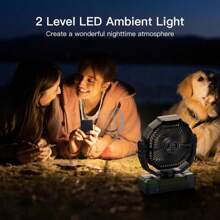 FRIZCOL 3-In-1 Camping Fan - 24000mAh/12000mAh Portable Fan Rechargeable - 9-Inch Battery Powered Fan(140Hrs/70Hrs) - USB Fan With Light & Remote For Indoor, , Tent, Travel, BBQ, Fishing, Jobsite Cooler Fan Airconditioning Fan Rechargeable Campingfan