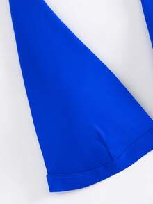 Summer New Solid Color 2pcs Halter Tie Back Bikini Set For Beach/Vacation - Royal Blue - View 4