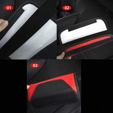 6件碳纤维真皮汽车方向盘套套装适用于14.96英寸通用肩带套手把盒垫排挡杆套内饰套装组合男女适用