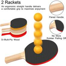 All-In-One Portable Table Tennis Set: Quick Set-Up, Rackets, Balls And Expandable Net For Indoor/Outdoor Fun, Table Tennis Balls In Random Colors