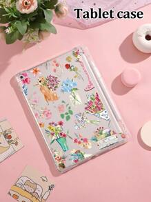 Patchwork Blumen Schutzhülle geeignet für iPad 10. Gen, iPad 7/8/9 10,2 Zoll, iPad Air 4/5. Gen 10,9 Zoll, Kindle Paperwhite 12. Gen 2024, Tab A7 Lite 8,7'', S6 Lite 10,4 Zoll, Vier-Ecken Stoßschutz, Einhändiger Griff