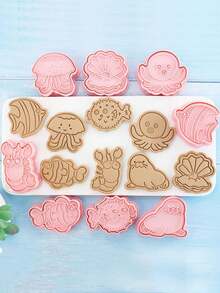 8 件套各种动物形状饼干模具、压模 3D 饼干模具、软糖烘焙模具、面包塑形模具，1 盒 8 件套饼干切割工具 - 彩色 - 查看 11