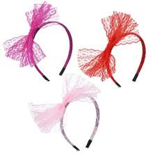 D EXCEED 1/3/4/6/8/12 Pcs 50s Lace Bow Fascinators Headband For Women Feathers Mesh Ribbons Kentucky Derby Hat Tea Party Halloween Gift 80s Fancy Dress Costume Accessories Lace Headband 80s Retro Party - Lace Bow Headband - View 28