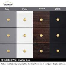 10-Pack Solid Brass Cabinet Knobs, Round Ball Gold Knobs For Dresser Drawer, 1.1-Inch Diameter, Sphere Cabinet Pulls, Brushed Brass Finish - 2-Pack - View 8