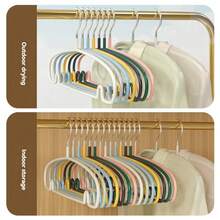 Reinforced Plastic Curved Clothes Hanger, Non-Slip Non-Marking Stain Resistant Clothing Drying Rack, Home & Living - Multicolor - View 8