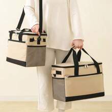 1 szt. Duża pojemność, gruba, izolowana torba piknikowa, przenośna torba termiczna, wielofunkcyjna torba na lunch do użytku na zewnątrz, świetny prezent do domu, na kemping, w podróż, do biura, do szkoły, na Boże Narodzenie, na Halloween, do organizera