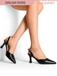 Women's High Stiletto Heels Slingback Pumps Closed Pointed Toe Party Wedding Sexy Casual Party Wedding Dress Shoes - 黑色 - 查看 1