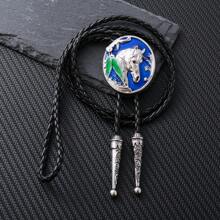 1 pieza Corbata de bolo con cabeza de buey estilo occidental hecha a mano, collar ajustable deslizante, accesorio rústico de país para fiesta, uso casual unisex para boda, fiesta, padrinos de boda, mejor opción como regalo
