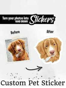 1/6张定制宠物贴纸,定制狗狗贴纸,定制猫咪贴纸,水瓶贴纸,送给狗妈妈的礼物,婚礼礼物,圣诞礼物,定制照片宠物贴纸,定制名字贴纸,个性化宠物照片狗狗猫咪名字贴纸,模切可定制防水乙烯基贴纸,适用于笔记本电脑、水瓶、手机壳等商品装饰贴纸,送给她、他、成人的礼物创意,装饰性,雕刻时尚,潮流,多彩,复古,可爱,简约,萌趣定制,独特,个性化宠物度假氛围,秋季装饰 - 彩色 - 查看 3