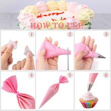 Cake Decorating Kit For Beginners Includes Video Course, EBook+ Baking Supplies - Cake Turntable, Pastry Piping Bag, Piping Icing Tips For Beginners - 粉色 - 查看 4