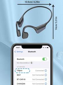 Bone Conduction Wireless Sports Earphones, Large Battery Capacity Ultra-Long Standby, IPX6 Waterproof, ENC Smart Noise-Proof Ear-Hook Bluetooth Headphones