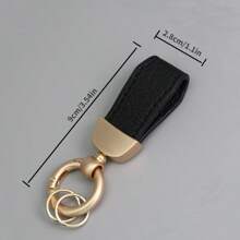 1pc Customized Text PU Leather Distinctive French Couple Keychain, Fits All Vehicles, Gold-Plated Hardware, Fashion Accessory, Cute Keyring