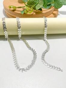 CHOKER NECKLACE AND FISH SCALE BRACELET KIT PLATED IN 925 SILVER. - Bạc - Xem 4