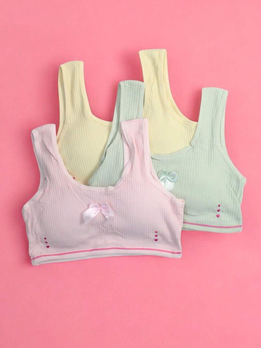 Top peadolescente Con detalle de Moño a centro t corazonxitos con relieve